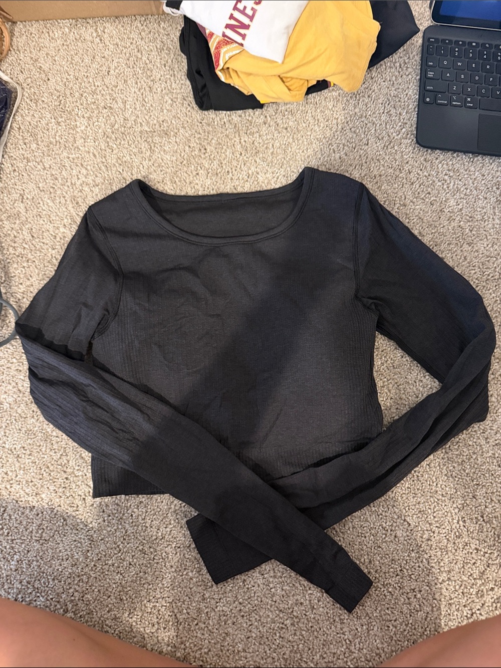 lululemon athletica Black Long-Sleeve Scoop Neck Tee